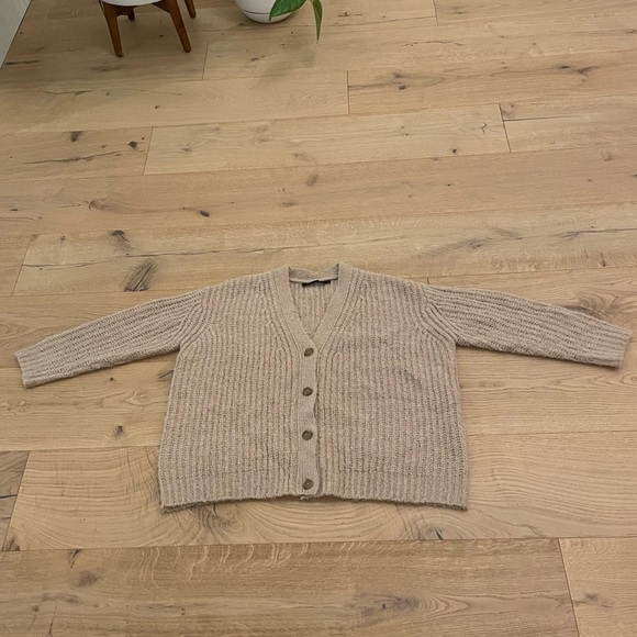 JENNI KAYNE Cocoon Cardigan Taupe Oversized - Picture 5 of 7